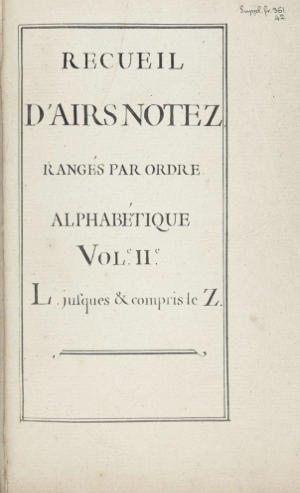 Chansonnier de Maurepas, Airs notés II [n°551]